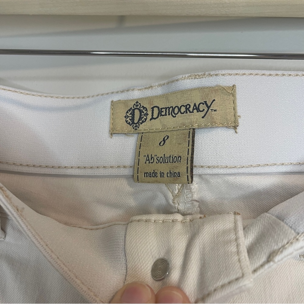 Democracy “Ab”solution White Skinny Jeans Lightweight Mid-Rise White 8 - Picture 6 of 7